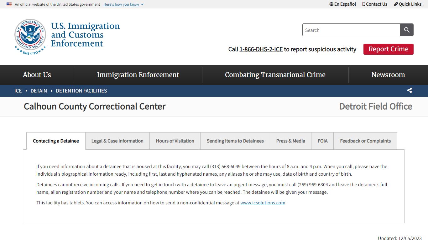 Calhoun County Correctional Center | ICE