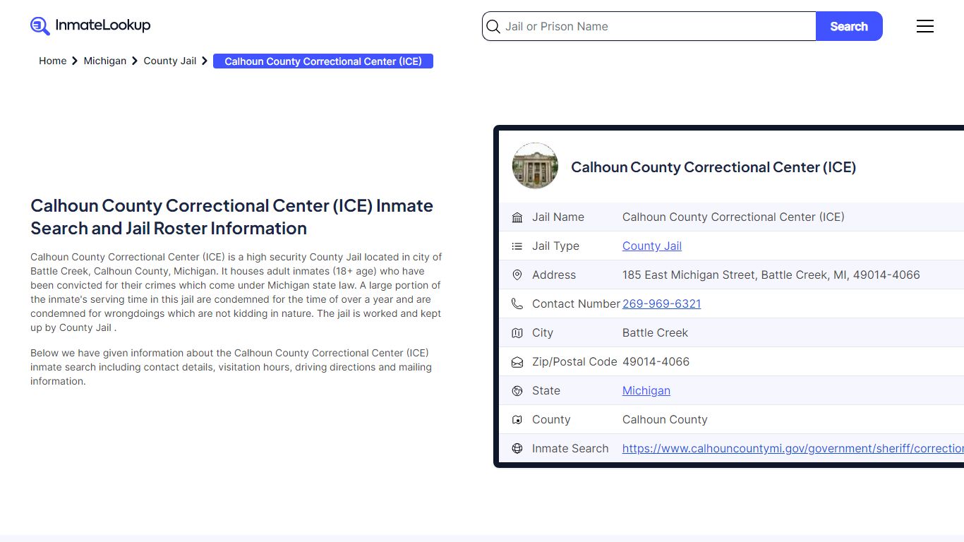 Calhoun County Correctional Center (ICE) Inmate Search, Jail Roster ...